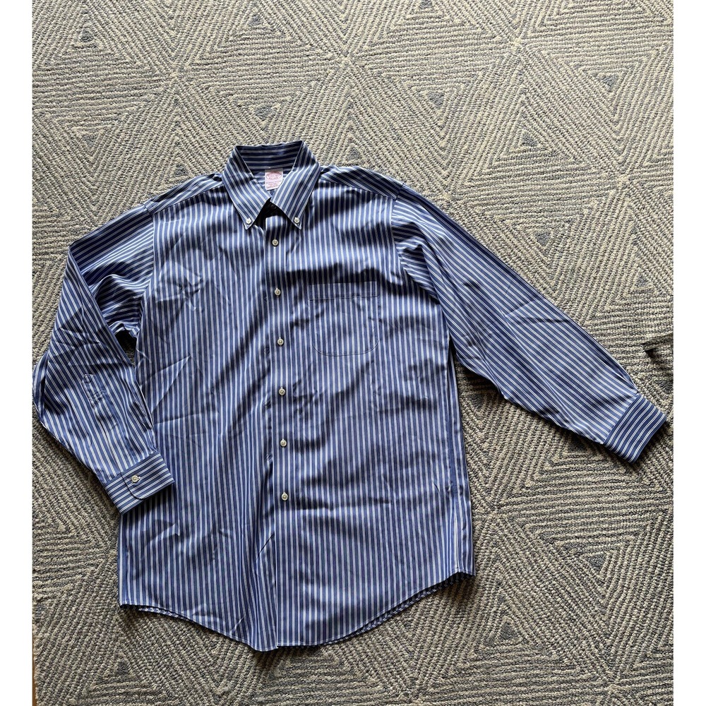 Brooks Brothers Long Sleeve Button Shirt -‎ Blue/White Stripe - 15 1/2-32